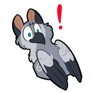 ❗️ Desenho animado, Pássaro, Animal, Fofo, Personagem, Alerta telegram sticker