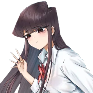 🥰 Komi Shouko Komi Can't Communicate Anime, Manga, Komi Can't Communicate, Komi Shouko, Friedenszeichen, Schuluniform, Süß, Anime Mädchen telegram sticker