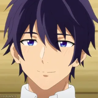 ⛓ anime, anime personage, man, knap, glimlachend telegram sticker