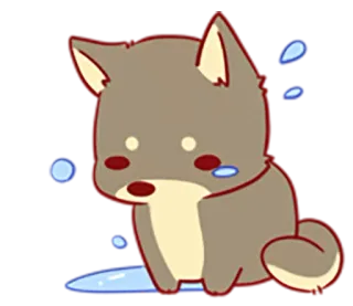 🐶 หมา, ลูกหมา, เศร้า, น่ารัก, สัตว์, การ์ตูน telegram sticker