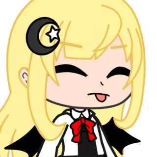 😠 аниме, мультфильм, персонаж, светлые волосы, луна, звезда, язык telegram sticker