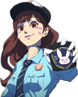 👮‍♀ D.Va Overwatch D.Va, Overwatch, polisi, kelinci, petugas, Korea telegram sticker