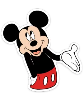 😄 Mickey Mouse 卡通, 迪士尼, 老鼠, 角色, 快乐 telegram sticker
