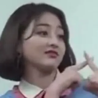 😒 Jihyo kpop, jihyo, twice, gracioso, meme, dedo, chica whatsapp sticker
