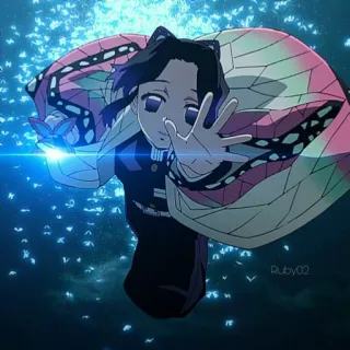 🦋 Shinobu Kocho Demon Slayer Anime, Demon Slayer, Shinobu Kocho, Mangá, Desenho animado, Borboleta, Personagem telegram sticker