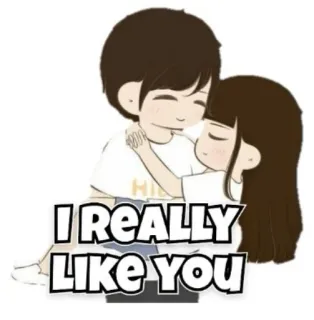 ❤ I REALLY LIKE YOU love, couple, romance, affection telegram sticker