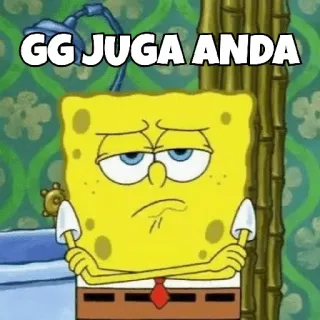 😀 Spongebob Spongebob Squarepants GG JUGA ANDA Spongebob, Meme, Hoạt hình, Vui nhộn, GG, Chữ, Indonesia whatsapp sticker