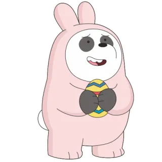 🥚 Ice Bear We Bare Bears kartun, binatang, beruang, Paskah, kelinci, imut, binatang, beruang, kartun, Ice Bear, We Bare Bears telegram sticker