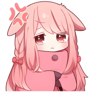 😠 Anime, Chibi, Fofo, Garota, Rosa, Bravo whatsapp sticker