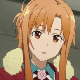 🧡 Asuna Yuuki Sword Art Online アニメ, キャラクター, ソードアート・オンライン, アスナ, 結城明日奈, オレンジ髪 telegram sticker