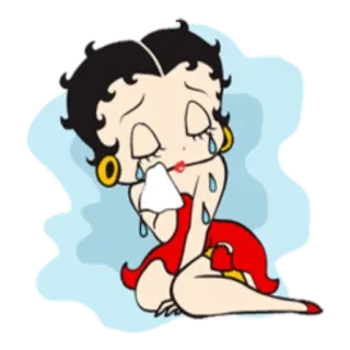 😭 Betty Boop cartoon, crying, sad, distressed, character, Betty Boop, tears telegram sticker