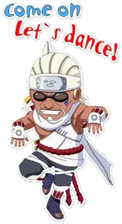 🎤 Killer Bee Naruto Come on Let's dance! anime, naruto, killer bee, dancing, sticker, cartoon telegram sticker