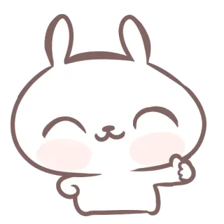 👍 coelho, fofo, animal, desenho animado, adesivo telegram sticker