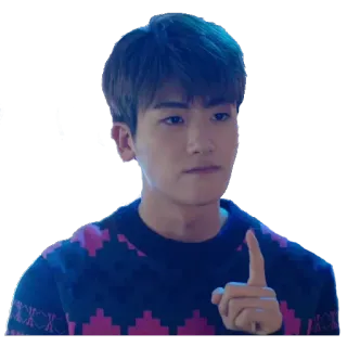 ☝️ Park Hyung-sik attore coreano, dito puntato, bello, uomo, persona, celebrità telegram sticker
