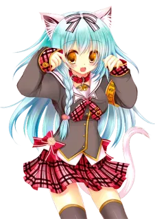 😉 anime, manga, catgirl, kawaii, cute, fantasy telegram sticker