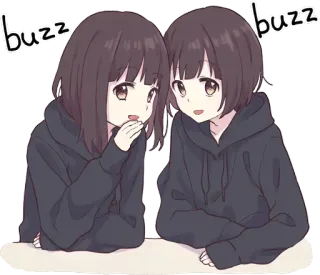 😏 buzz anime, girl, buzz, cute, cartoon telegram sticker