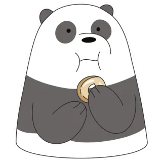 🍩 Panda We Bare Bears panda, we bare bears, kartun, donat, beruang, imut telegram sticker
