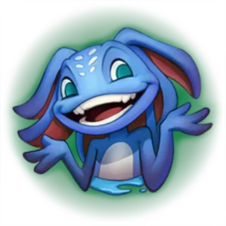 🥴 creature, blue, cartoon, sticker, emoji telegram sticker