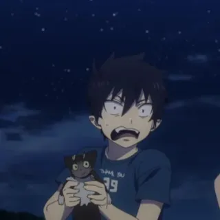 ☁️ Rin Okumura Blue Exorcist THANK YOU 39 Anime, Junge, Danke, Cartoon telegram sticker