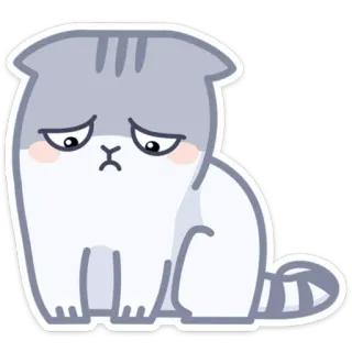 ☹️ Katze, traurig, süß, Tier, Aufkleber telegram sticker