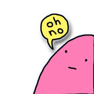 😥 oh no ステッカー, 漫画, やばい, ピンク, ブロブ, 面白い, 可愛い telegram sticker