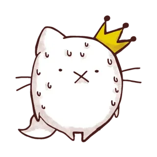 😅 cartoon, crown, ghost, character, cute, sticker whatsapp sticker