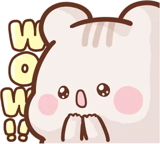 🤩 WOW!! cute, kawaii, animal, surprised, expression, wow telegram sticker
