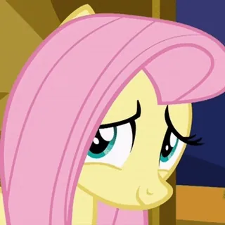 ☺️ Fluttershy My Little Pony kuda poni, lucu, sedih, kuda, kartun telegram sticker