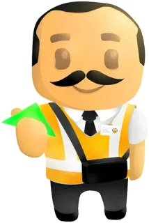 🙌 uomo, baffi, gilet giallo, sicurezza, biglietto, uniforme telegram sticker