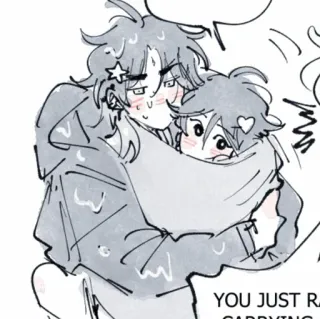 🩹 YOU JUST animé, câlin, dessin animé, mignon telegram sticker