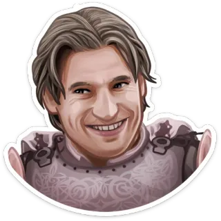 😃 Jaime Lannister Game of Thrones Jaime Lannister, Game of Thrones, cavaleiro, sorriso telegram sticker