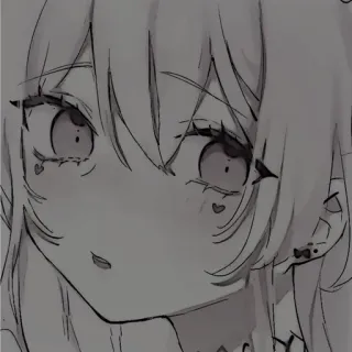 🖤 Anime, Ragazza, Sticker, Cartone animato, Illustrazione, Cuore, Carino telegram sticker