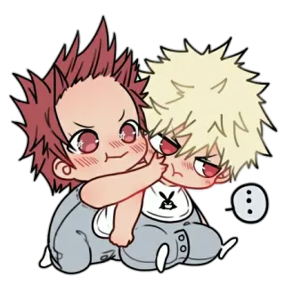 😍 Bakugo Katsuki, Eijiro Kirishima My Hero Academia Anime, Chibi, Cartoni animati, Kawaii, My Hero Academia, Bakugo, Kirishima whatsapp sticker