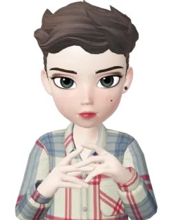 😐 pessoa, desenho animado, avatar, arte digital, retrato, mulher telegram sticker