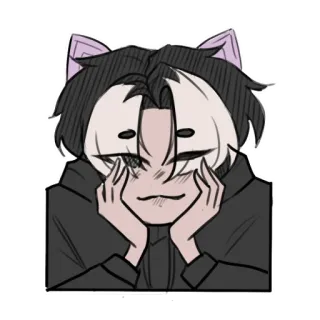 😉 Anime, Orejas de gato, Dibujos animados, Ilustración, Lindo, Kawaii whatsapp sticker