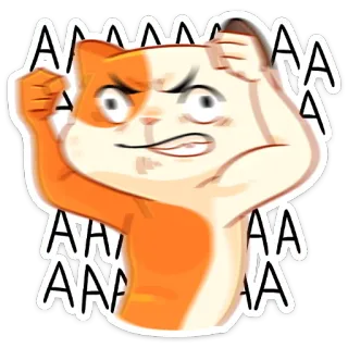 😡 AAAAAAA แมว, โกรธ, การ์ตูน, สัตว์, สติกเกอร์, หงุดหงิด telegram sticker