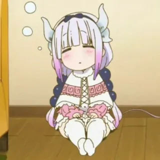🍡 Kanna Miss Kobayashi's Dragon Maid animé, Kanna, Dragon Maid, mignon, chibi, kawaii telegram sticker