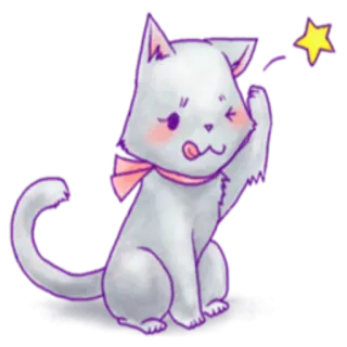 😜 Katze, Kätzchen, süß, Stern, Aufkleber, Tier telegram sticker