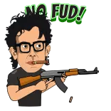 🔫 NO FUD! pistola, cartone animato, uomo, sigaretta telegram sticker