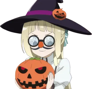 🤓 Anime, Strega, Halloween, Zucca, Travestimento telegram sticker