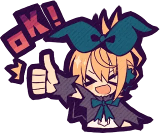 👍 OK! anime, cute, thumbs up, ok, character, illustration, cartoon telegram sticker