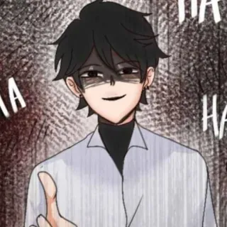 💥 HA HA Аниме, Манга, Смех, Ухмылка, Искусство, Персонаж telegram sticker