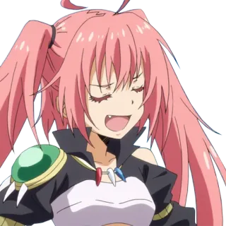 😏 Anime, Chica, Pelo rosa, Dibujos animados, Personaje whatsapp sticker