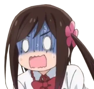 😱 anime, girl, shocked, scared, expression, cartoon telegram sticker