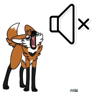 🔇 volpe, animale, muto, silenzio, altoparlante, suono, adesivo telegram sticker