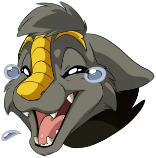 😂 Cartone animato, Furry, Piangendo, Emoticon, Anime, Illustrazione telegram sticker