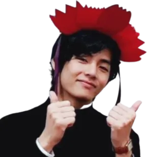 👍 Kciuk w górę, Portret, Osoba, Uśmiech, Gwiazda telegram sticker