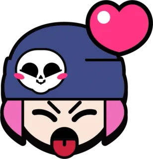 ❤️ sticker, cartoon, character, skull, heart telegram sticker