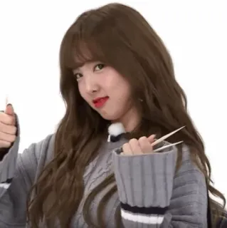 ☕️ woman, korean, brunette, chopsticks, smiling, portrait whatsapp sticker