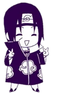 ✌ Itachi Uchiha Naruto 动漫, Q版, 忍者, 和平, 宇智波, 漫画 telegram sticker